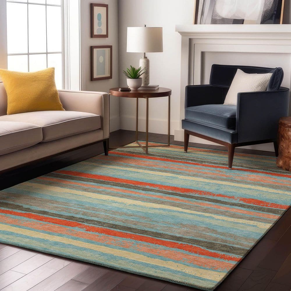 Mayfield Premium Machine Washable Abstract AMF1019 Sky 9 ft. x 12 ft. Area Rug price history on PriceWatchPro