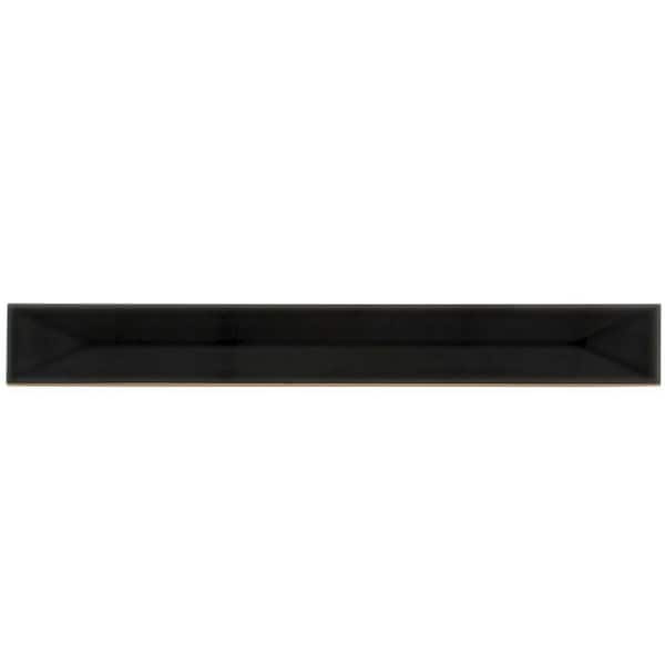 Horizonte 2 in. x 16 in. Glossy Jet Black Ceramic Deco Subway Wall Tile (10.76 sq. ft./case)-50 Pack
