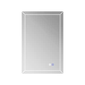 24 in. W x 46 in. H Small Rectangular Frameless Modern LED Lighted Wall Mounted Bathroom Vanity Mirror