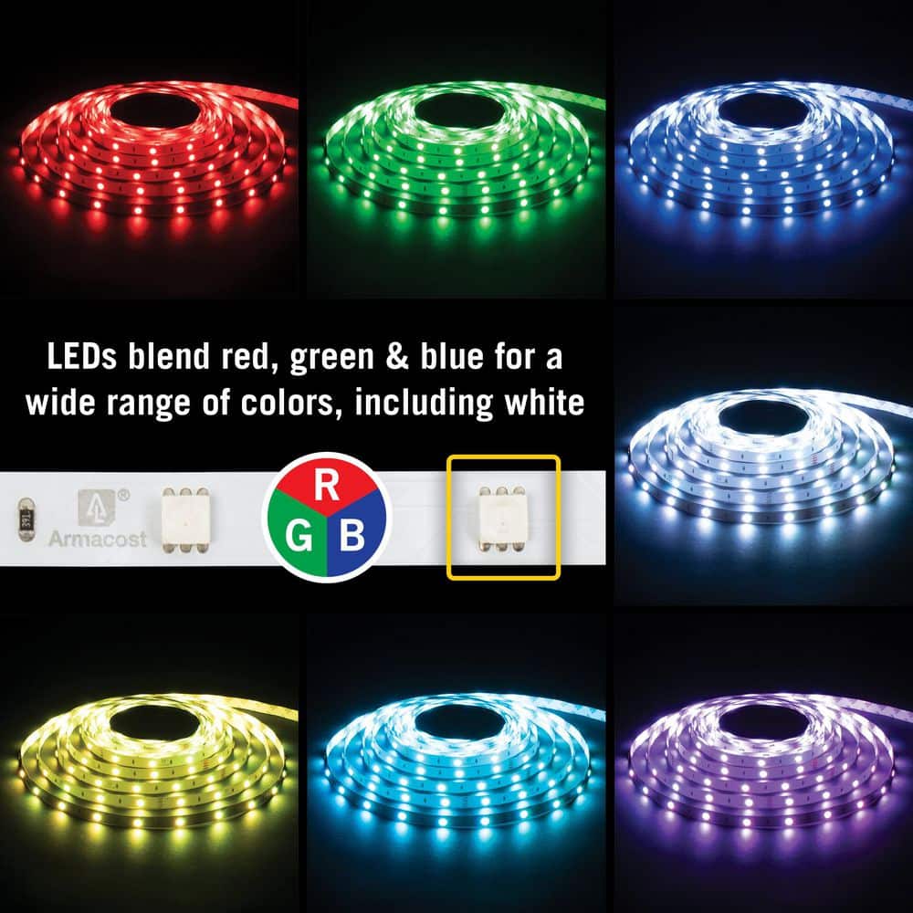 8ft Multi-Color RGB LED Tape Light with 30 LEDs per Meter