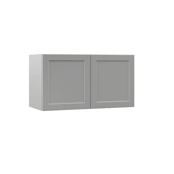 Hampton Bay Designer Series Melvern Assembled 33x18x15 in. Wall Kitchen Cabinet in Heron Gray