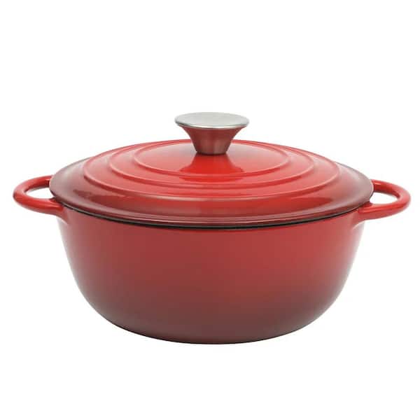 Gibson Home Addlestone 2.65 qt. Enameled Cast Iron Dutch Oven with Lid in Red