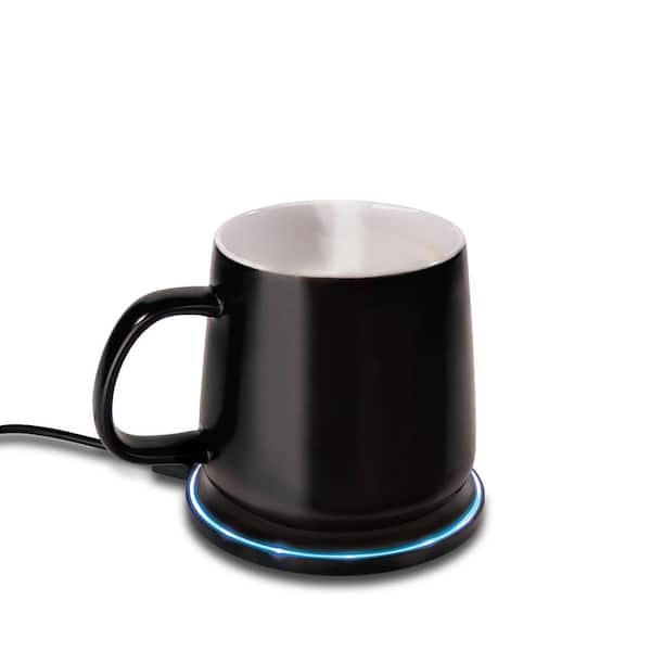 Aoibox 1-Cup Black Cordless Electric Kettle 2 in. 1 Mug Warmer and Wireless Phone Charger with Ceramic Cup Included