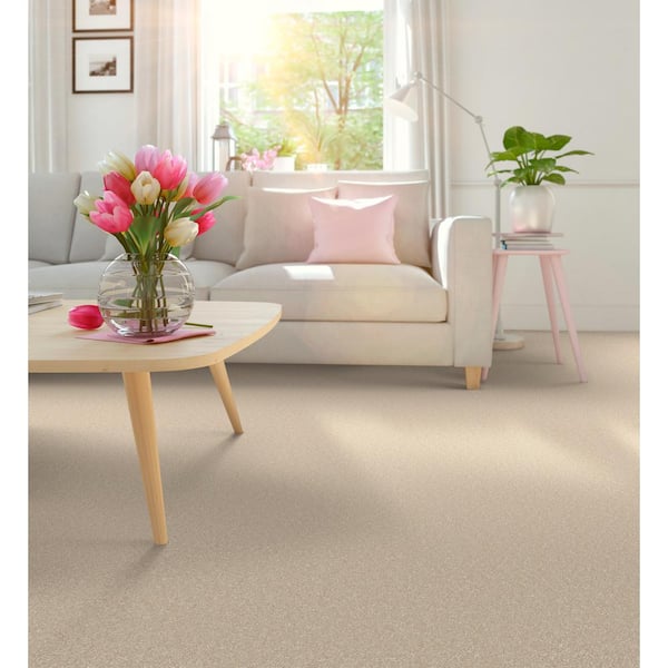 Park Royal-Color Latte' Beige 52 oz. Nylon Texture Installed Carpet