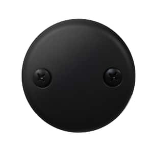 3-1/8 in. Two-Hole Bathtub Overflow Faceplate and Screws, Matte Black