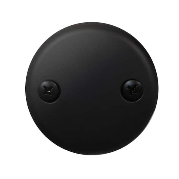 Westbrass 3-1/8 in. Two-Hole Bathtub Overflow Faceplate and Screws, Matte Black