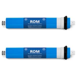Reverse Osmosis Membrane - 50 GPD RO Water Filter Replacement - Under Sink Reverse Osmosis System (2-Pack)