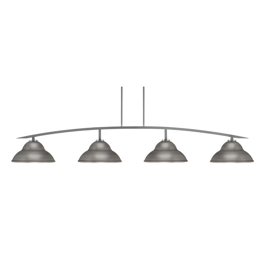 Siena 4-Light Graphite Billiard Light with 13 in. Graphite Metal Shades no 