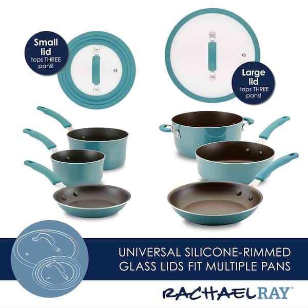 Rachael Ray Cucina Nonstick Cookware Pots and Pans Set, 12 Piece, Agave NOS