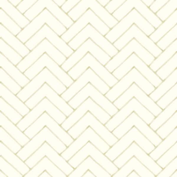 Chesapeake Oswin Tiered Herringbone Yellow Prepasted Non Woven Wallpaper Sample