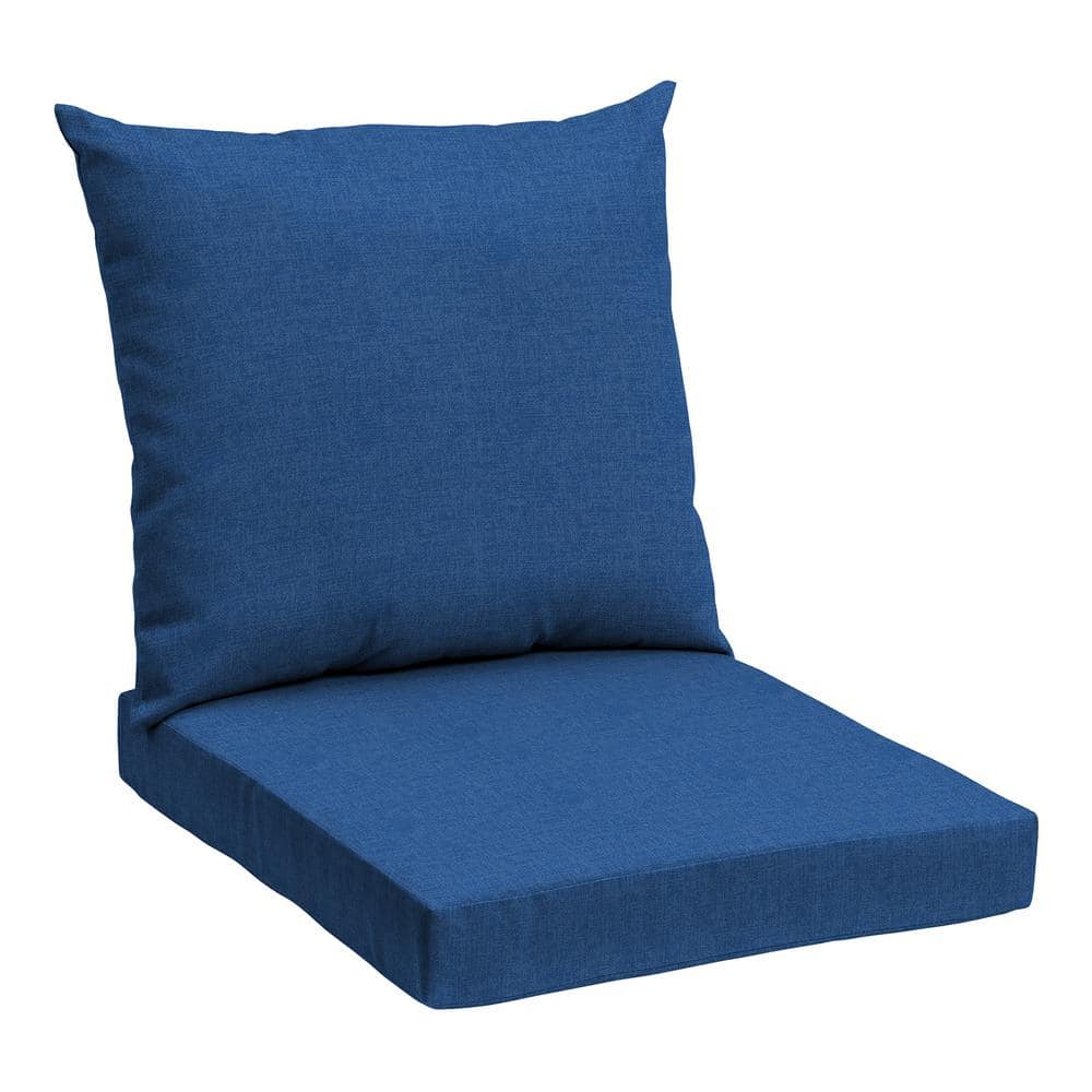 Cobalt Blue Polyester Outdoor Deep Seat Cushion Set