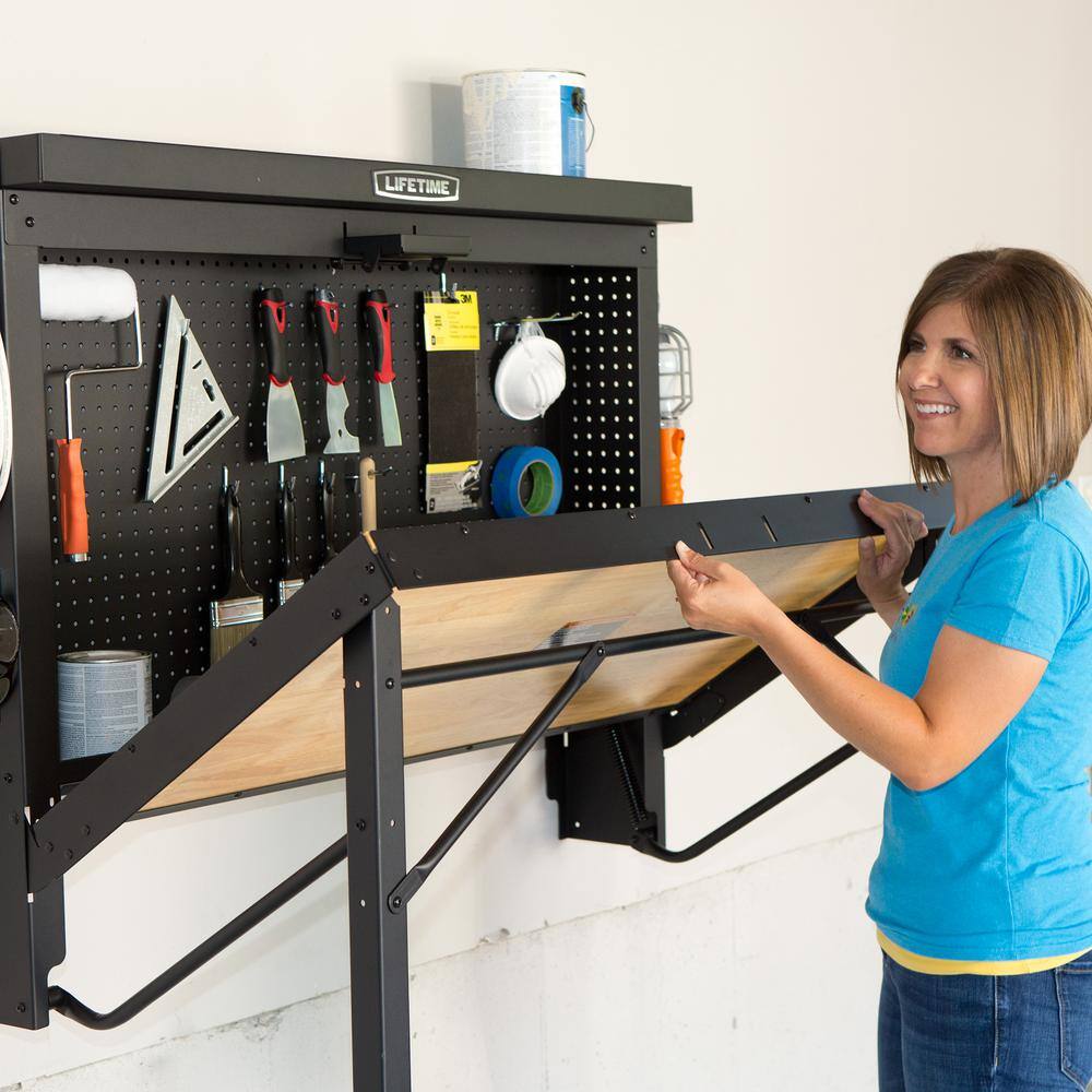 Lifetime Adjustable Height Steel and Wood Folding Work Table