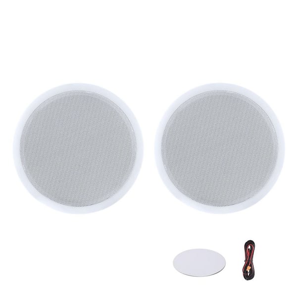 Bluetooth Ceiling Speakers, 8 in., Flush Mount In-Wall and Ceiling Speaker System with Amplifier, 2-Way Design