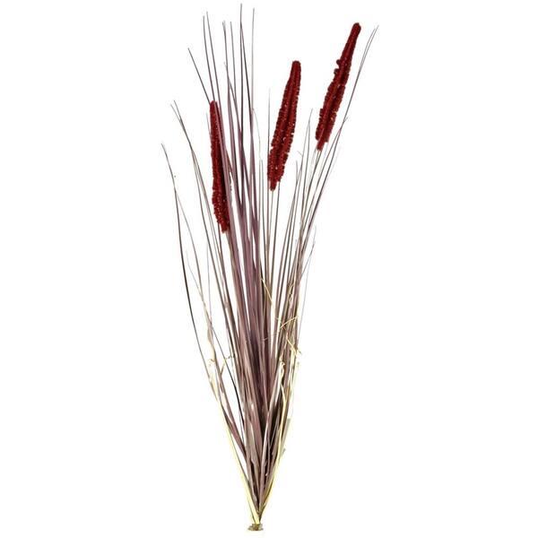 D&W Silks Indoor Tri Color Onion Grass with Burgundy Seeds (Set of 3)