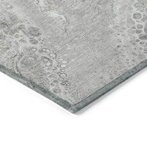 Chantille ACN588 Silver 8 ft. x 10 ft. Machine Washable Indoor/Outdoor Geometric Area Rug