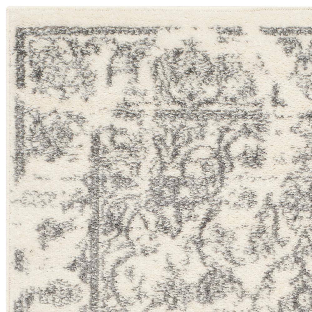 Ivory Floral Reversible Rectangular Synthetic Area Rug, 3' x 5'