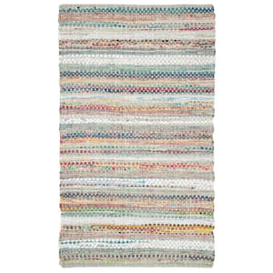 Montauk Gray/Multi Doormat 3 ft. x 4 ft. Striped Distressed Area Rug
