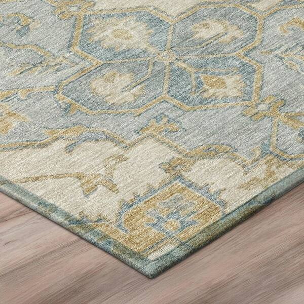 Chantille Machine Washable Indoor/Outdoor Abstract ACN3027 Spa 9 ft. x 12 ft. Area Rug