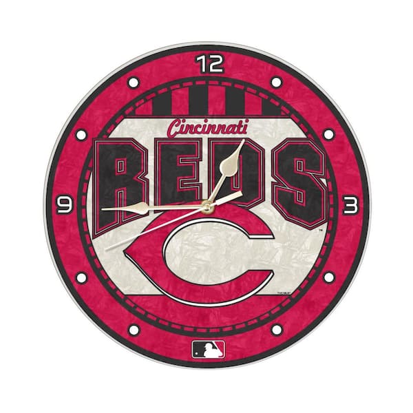 The Memory Company MLB -12 in. Novelty Reds Art Glass Clock