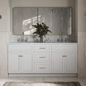 Hamlet 72 in. W x 21.5 in. D x 34.5 in. H Double Freestanding Bath Vanity Cabinet without Top in Grey