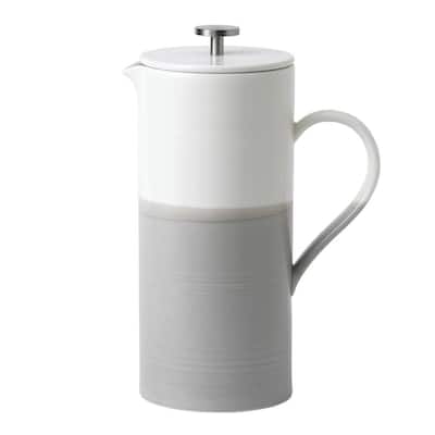 Coffee Studio 6 Cup Grey and White Porcelain French Press