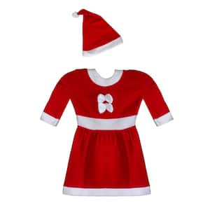Northlight 24 in. Red and White Girls Santa Costume with a Dress and Hat:  4-Year to 6-Years 34337573 - The Home Depot