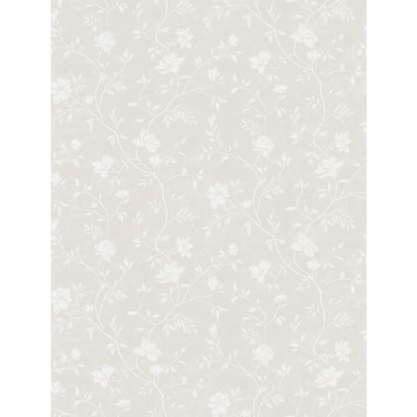 Unbranded Spring Blossom Collection Magnolia Floral Vine Light Beige/White Matte Finish Non-pasted Nonwoven Paper Wallpaper Sample