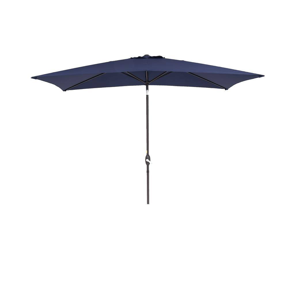 10 ft. x 6.5 ft. Steel Patio Market Umbrella in Navy