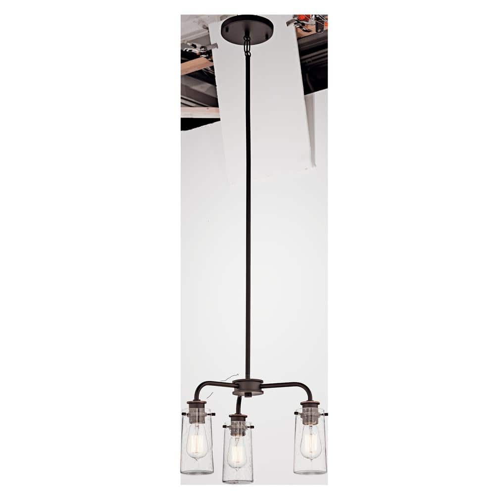Braelyn 11.25" Olde Bronze Mini Chandelier with Clear Seeded Glass