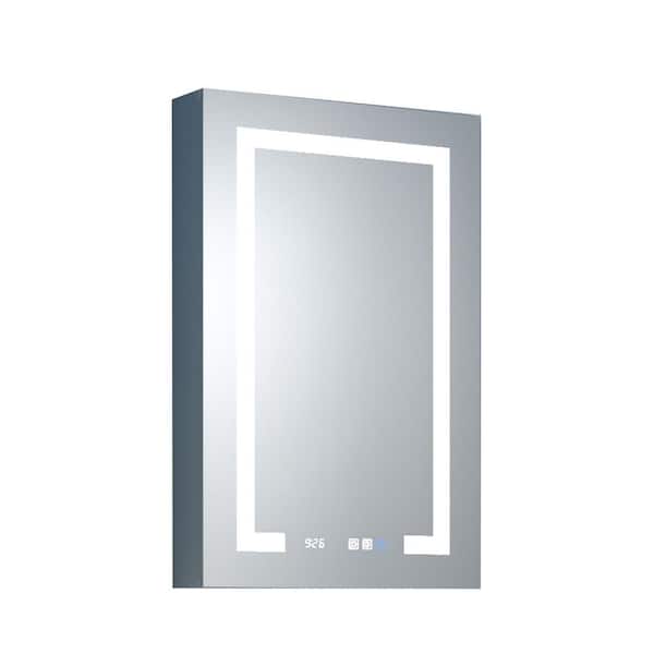 INSTER AIM 20 in. W x 32 in. H Rectangular Aluminum Right Door Bathroom Medicine Cabinet with Mirror