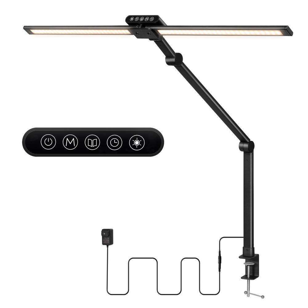 30 in. Black Plug-In Dimmable and Flexible Clip-On Desk Lamp with Integrated LED price history on PriceWatchPro