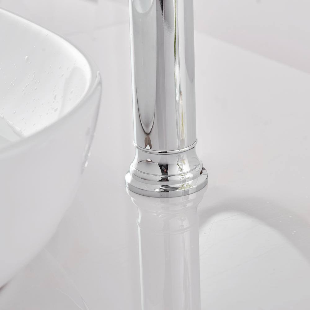 Polished Chrome Tall Waterfall Vessel Sink Faucet with Lever Handle