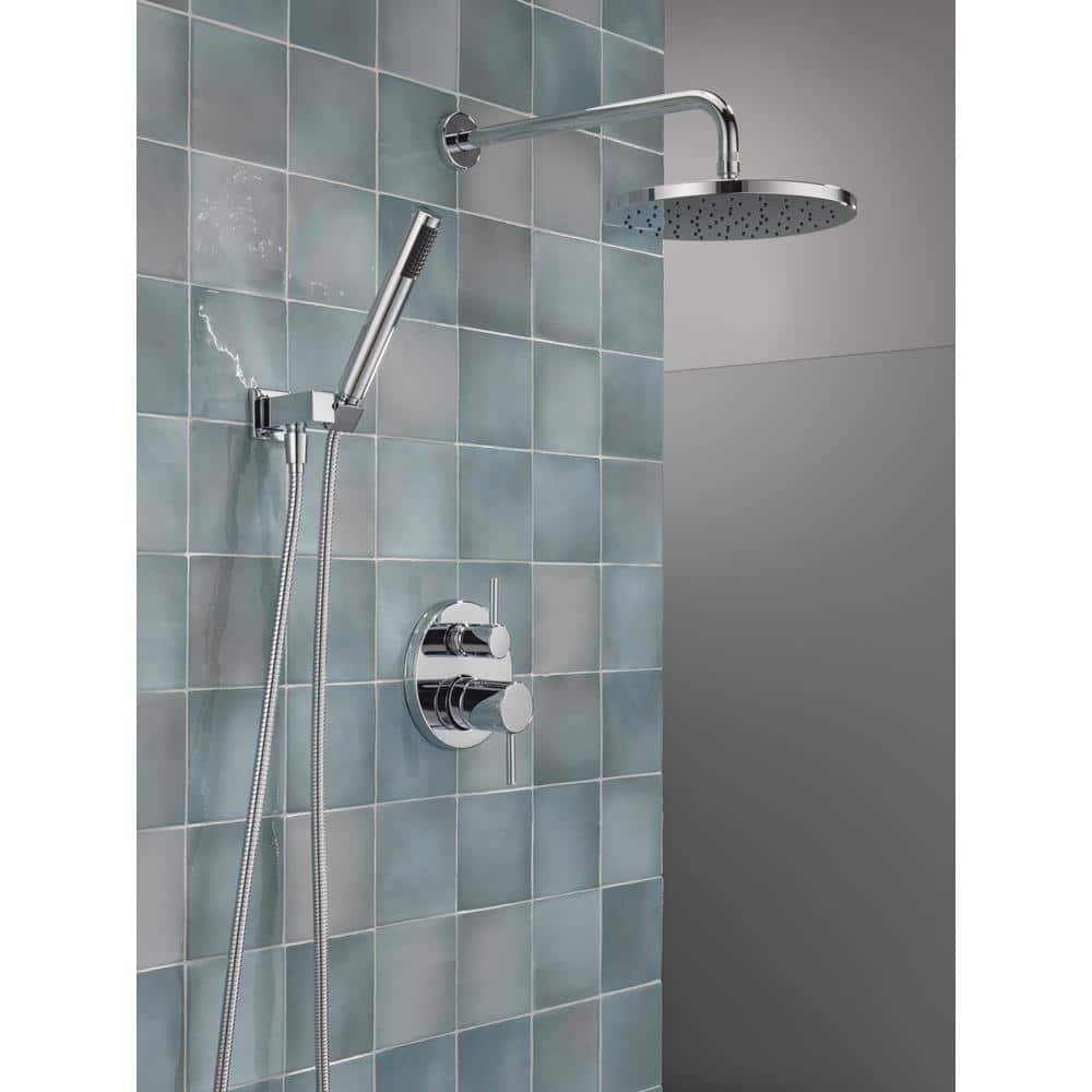 Chrome Multi-Head Rain Shower System with Handheld Spray