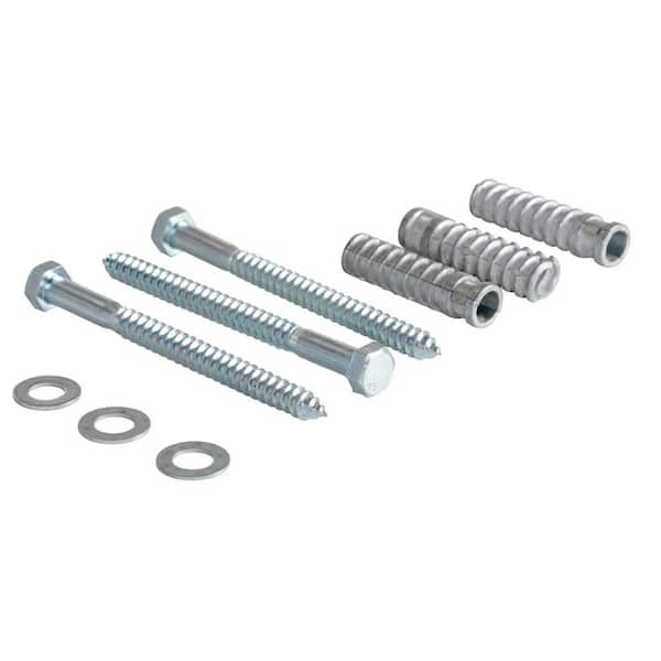 0 .75 in. W 6.375 in. H 0 .75 in. D Silver 3 Spike Concrete Hardware Kit for Car Stop