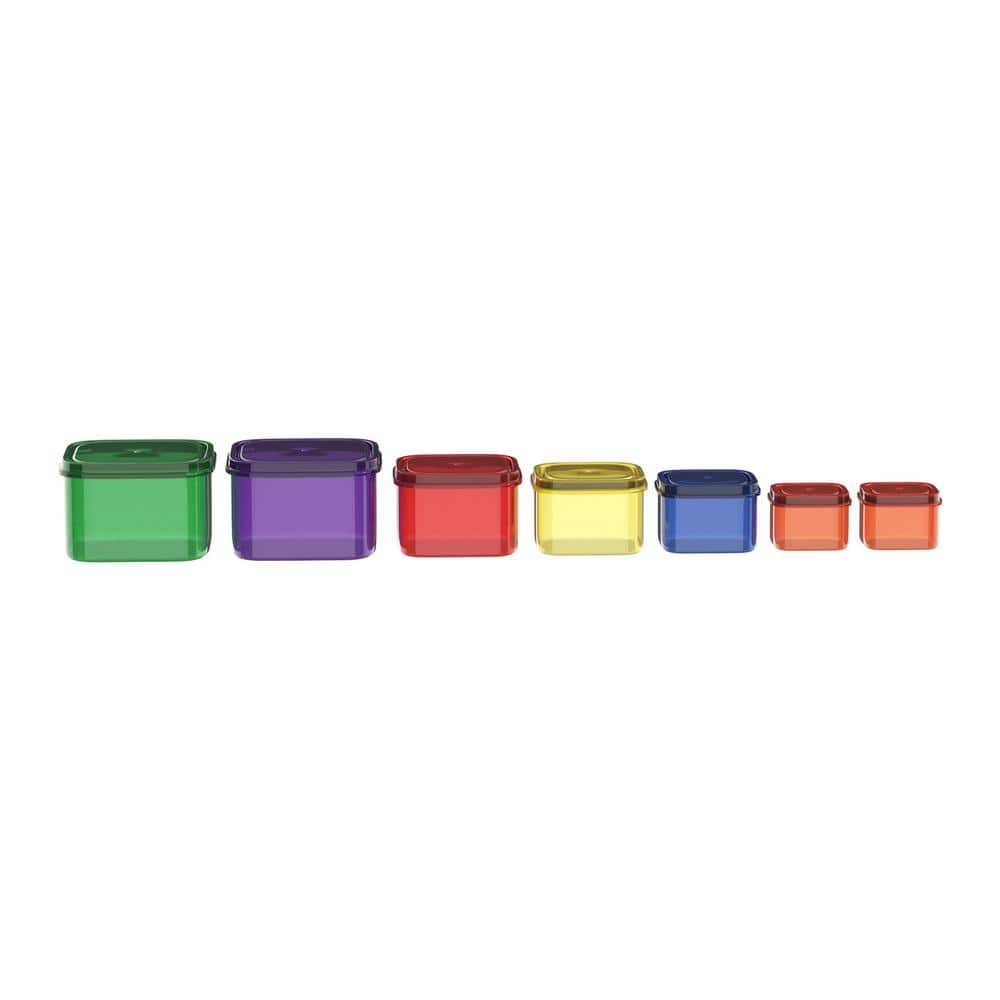 Color-Coded BPA-Free Plastic Meal Prep Containers Set