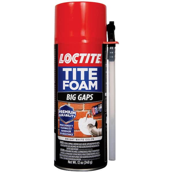 Loctite TITE FOAM Gaps and Cracks VOC Spray Foam, Bright White, 12 oz. Can, Insulating Spray Foam Sealant