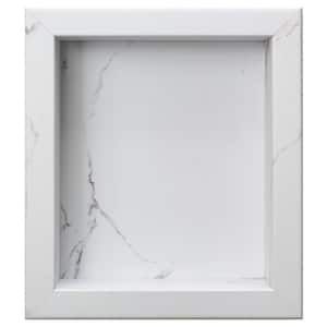 15.5 in. W x 3.75 in. H x 17.5 in. D Vinyl Waterproof Shower Niche Insert in Carrara Marble