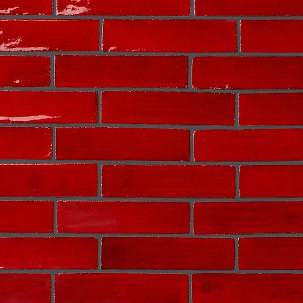 Ivy Hill Tile Orion Selenium Red 1.96 in. x 7.87 in. Glazed Terracotta Clay Subway Wall Tile (5.38 Sq. Ft./Case)
