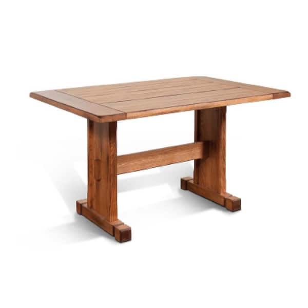 Marv Brown  Wood 50 in. Sled Base Dining Table Seats 4
