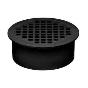 2 in. Round Push-In Black ABS Shower Drain