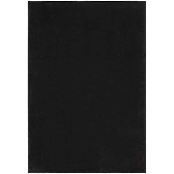 Black 4 ft. x 6 ft. Woven Polypropylene Rectangle Indoor/Outdoor Area Rug