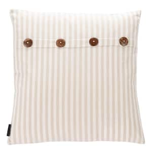 Kensing Beige/White 18 in. X 18 in. Throw Pillow