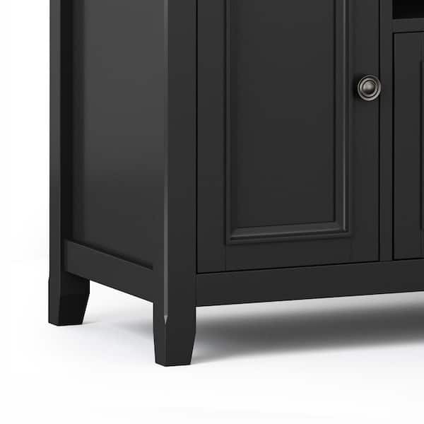 Simpli Home Amherst Solid Wood 72 Wide TV Media Stand in Black