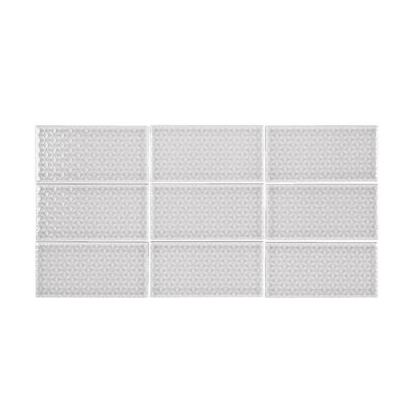 Jeffrey Court Weathered Waltz Gray 3 in. x 6 in. Glossy Textured Ceramic Wall Tile (0.125 sq. ft. / Each)