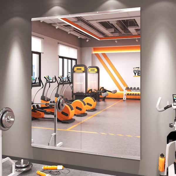 Spigel Modern 16 in. W x 56 in. H Frameless Wall Mirror HD Tempered Glass Gym Mirror/Yoga Mirror, Easy Wall Mount (2-Pack)
