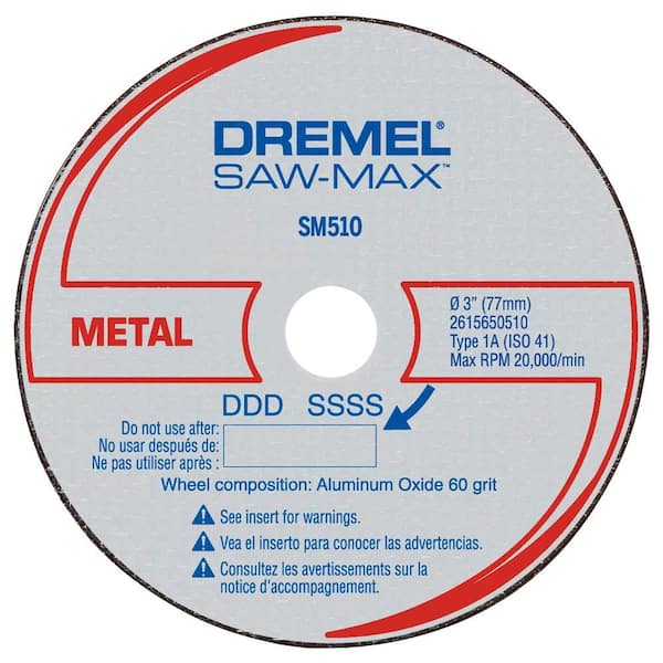 Dremel Saw-Max 3 in. Metal Cutoff Wheels for Metal, Brass, Copper Pipe, Conduit, Coated Wire Shelving, Threaded Rod (3-Pack)