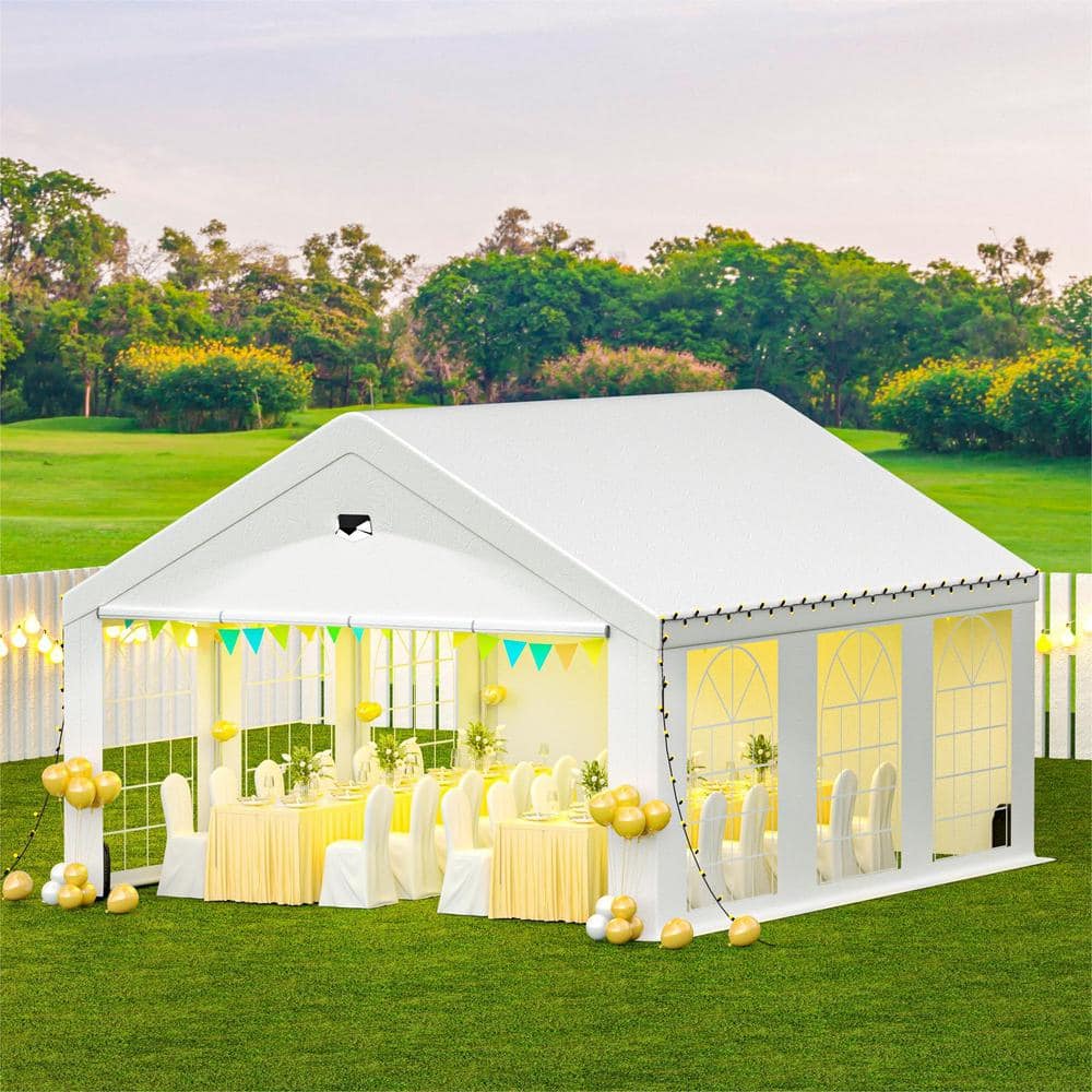 20 ft. x 20 ft. Heavy Duty Waterproof Party Tent with Removable Sidewalls, 