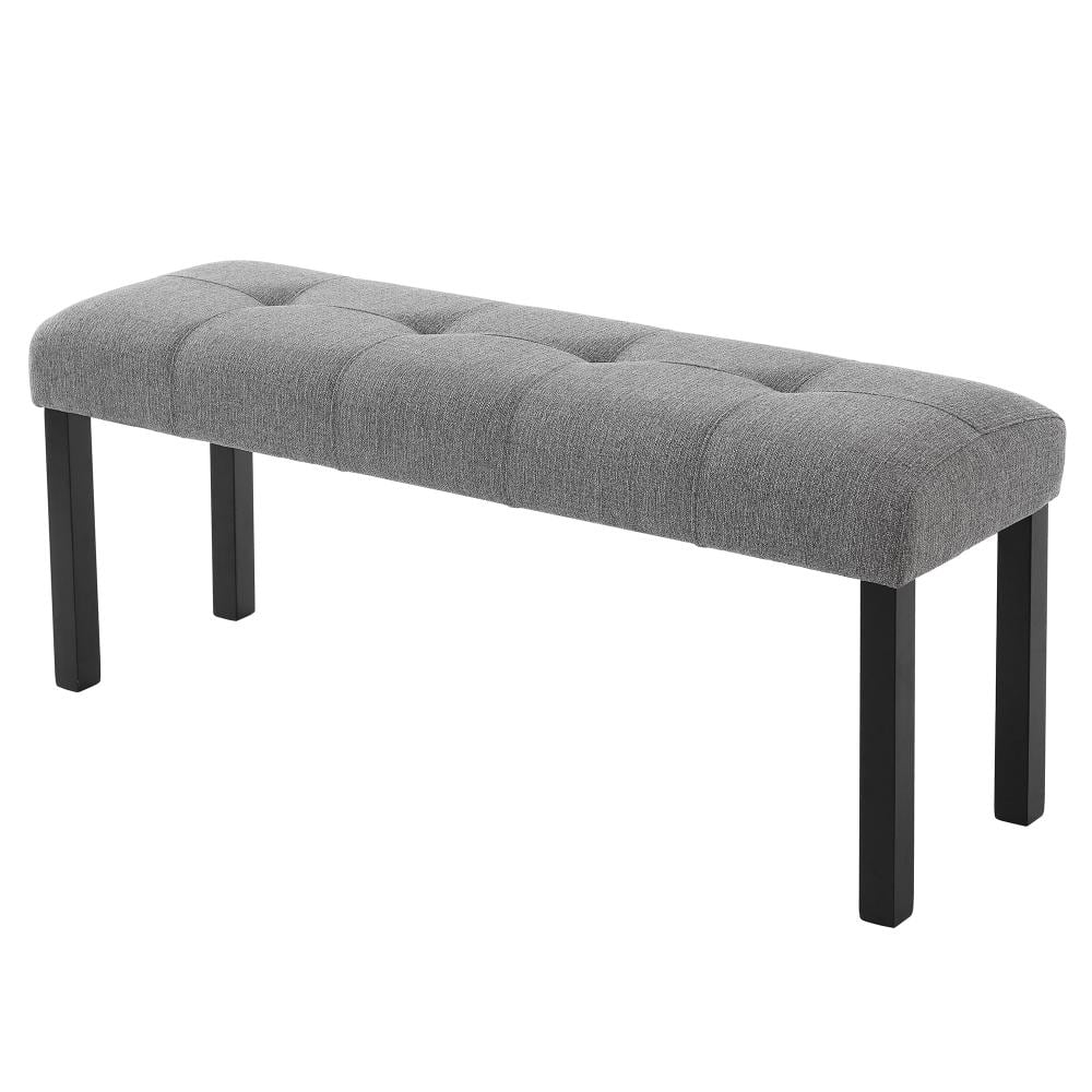 47.24 in. W Gray Wood Upholstered Bench with Black Rubber Wood Legs price history on PriceWatchPro