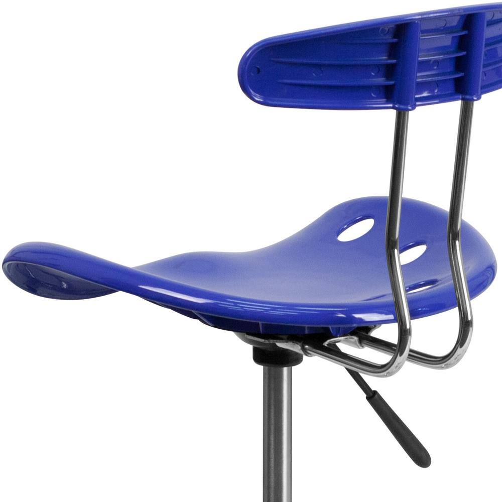 Nautical Blue Adjustable Swivel Metal and Acrylic Drafting Stool