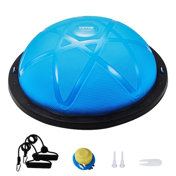 SKYSHALO Half Exercise Ball Trainer, 23 in. Balance Ball Trainer, 660 lbs. Capacity Stability Ball, Yoga Ball with Bands, Blue